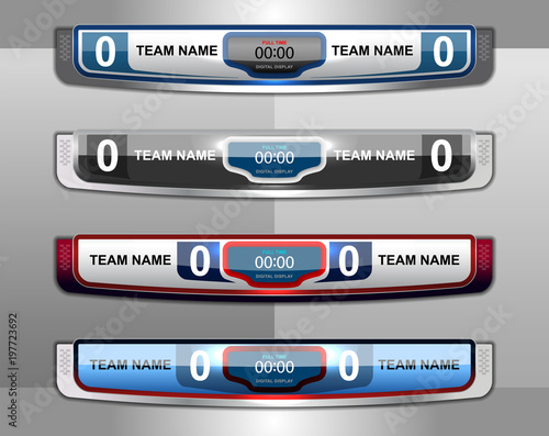 Vector Illustration Graphic of Scoreboard Broadcast and Lower Thirds Template for sport soccer and football