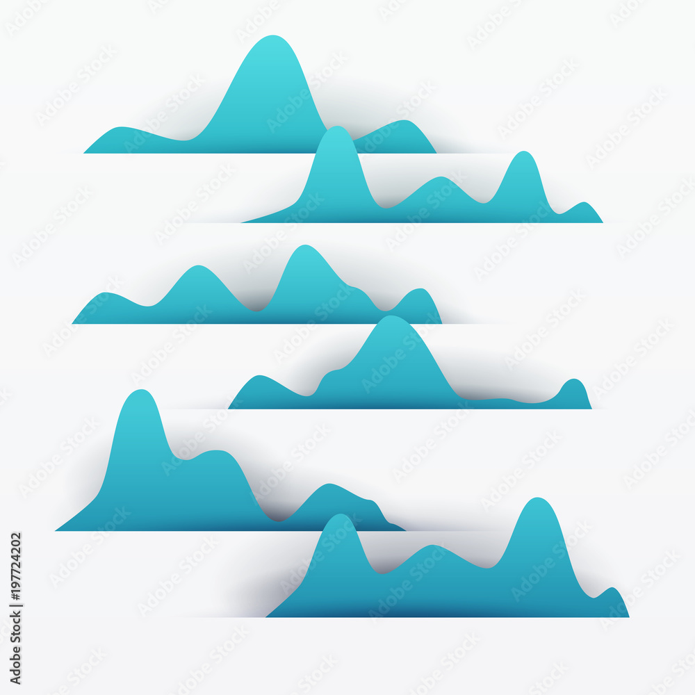 3d vector paper cut blue water waves. Cartoon art illustration in minimalistic craft carving style. Modern layout colorful concept for background cover, poster, card. 3d vector paper cut blue water waves. Cartoon art illustration in minimalistic craft carving style. Modern layout colorful concept for background cover, poster, card.