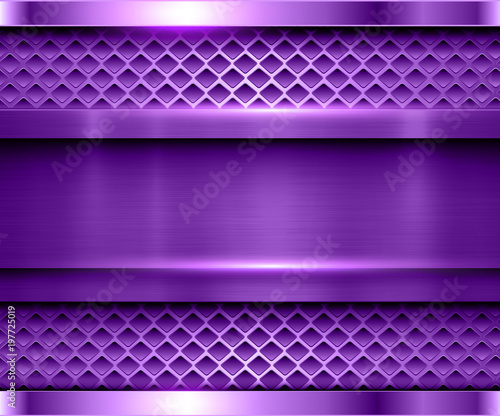 Background metallic purple with brushed metal texture