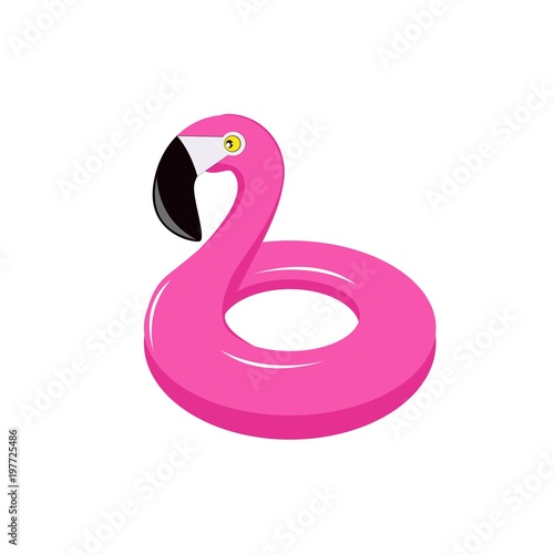 Summer flamingo float. Isolated