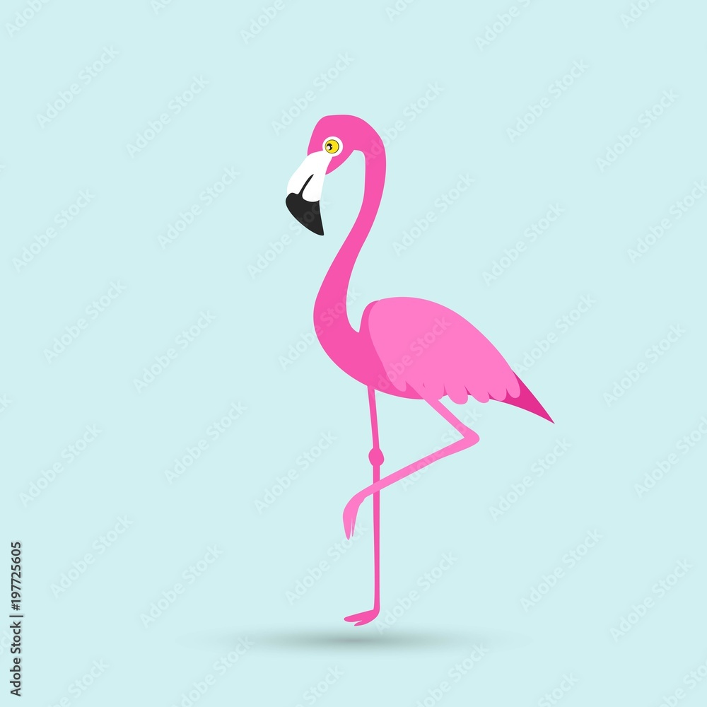 Fototapeta premium Projekt ilustracja ptak flamingo na tle