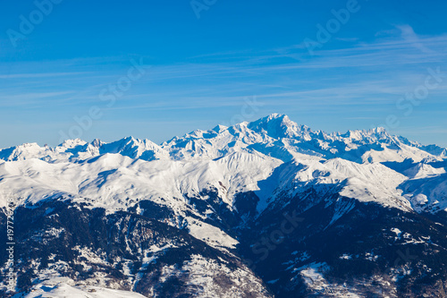 View from Saulire peak to french alpes  Three Valleys  France