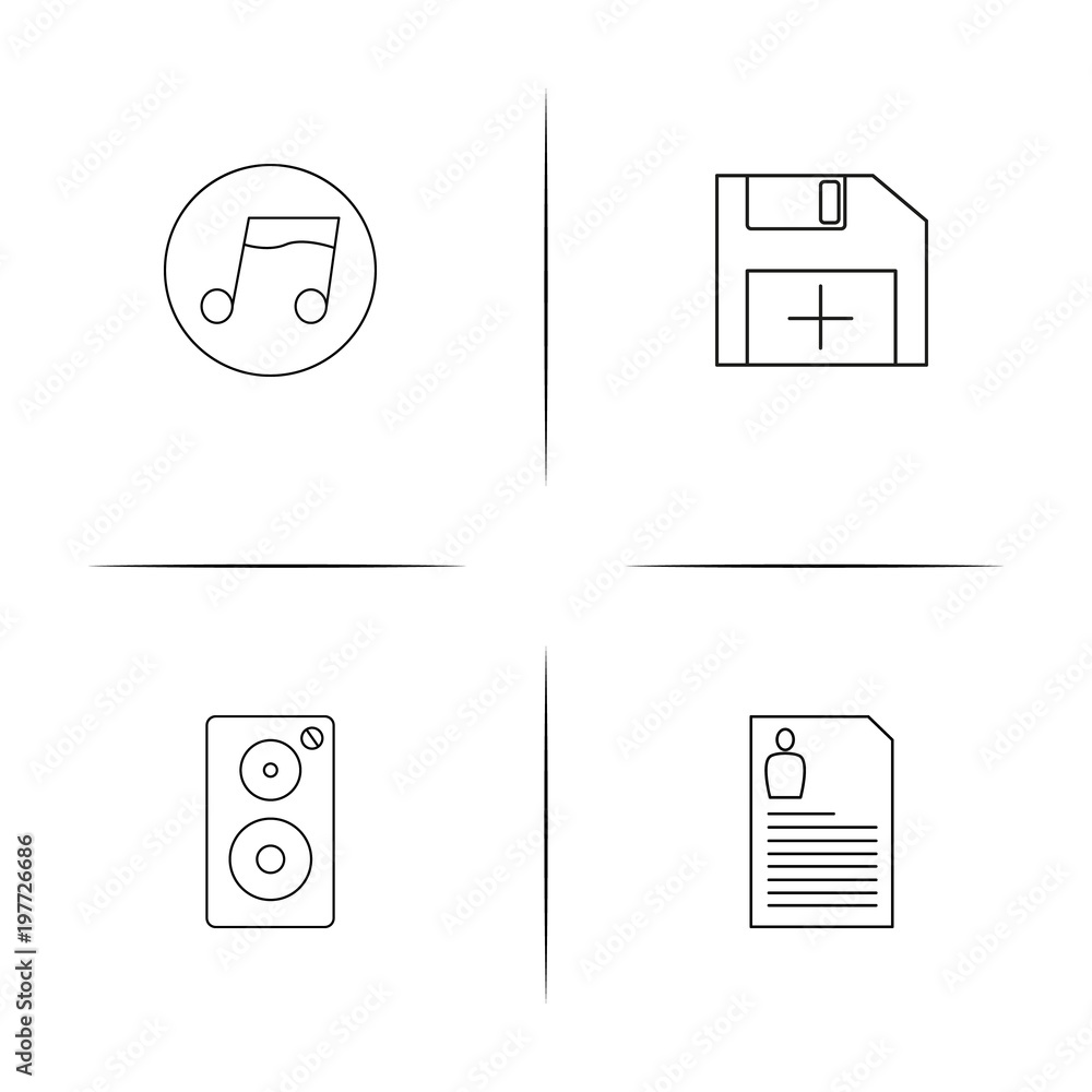 Files And Folders, Sign simple linear icons set. Outlined vector icons Files And Folders, Sign simple linear icons set. Outlined vector icons