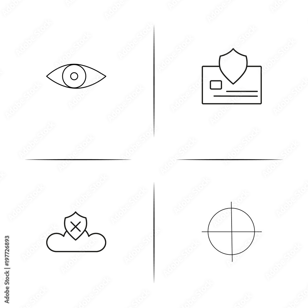 Internet Security simple linear icons set. Outlined vector icons Internet Security simple linear icons set. Outlined vector icons