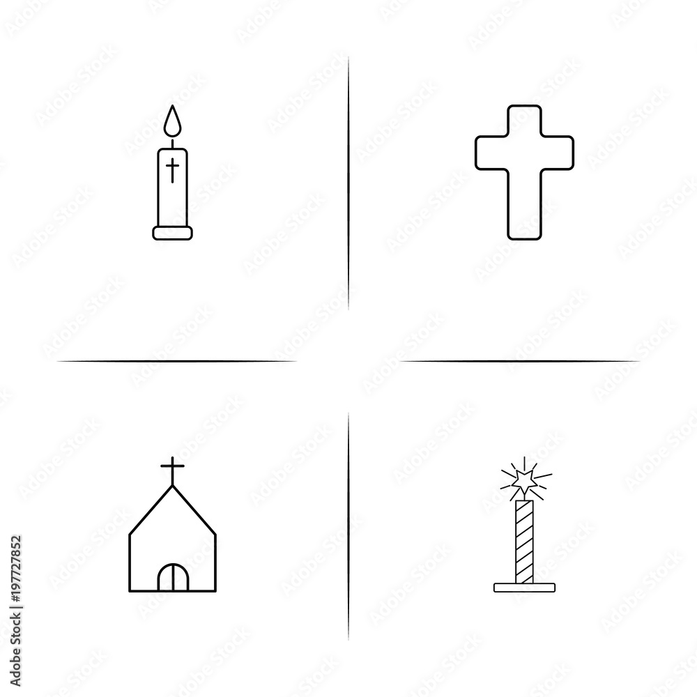 Religion simple linear icons set. Outlined vector icons Religion simple linear icons set. Outlined vector icons