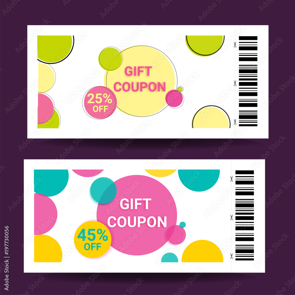 Gift voucher, certificate, discount card, or coupon template.