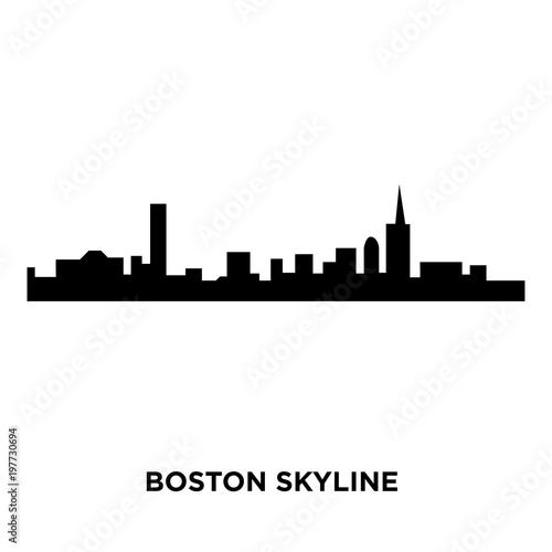 boston skyline on white background, vector illustration