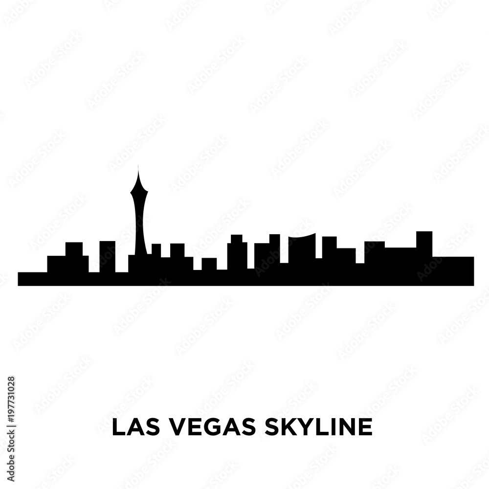 las vegas skyline silhouette on white background, vector illustration