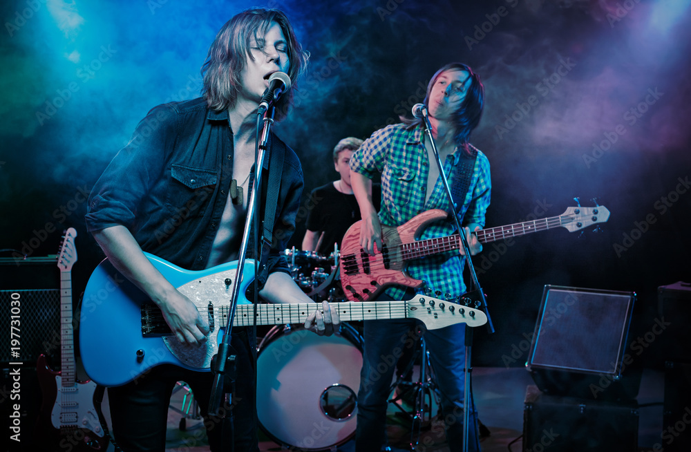 Obraz premium Performance of the rock band.