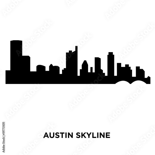 austin skyline silhouette on white background, vector illustration
