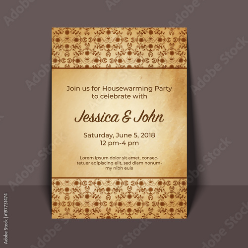 Housewarming party invitation card design.