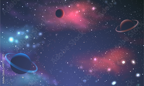 Cosmic galaxy background with nebula, stardust and bright shining stars. Brochures, posters, or banner design.
