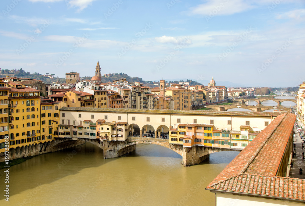 City of Florence and Ponte vecchio