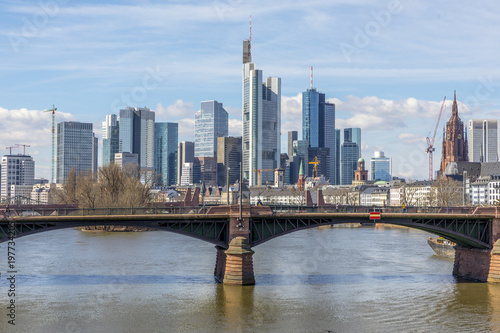 skyline of Frankfurt with river Main