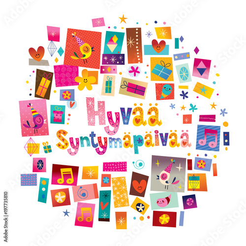 Happy birthday in Finnish card