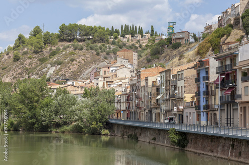 Village view and river, Suria, province Barcelona,Catalonia.Spain.
