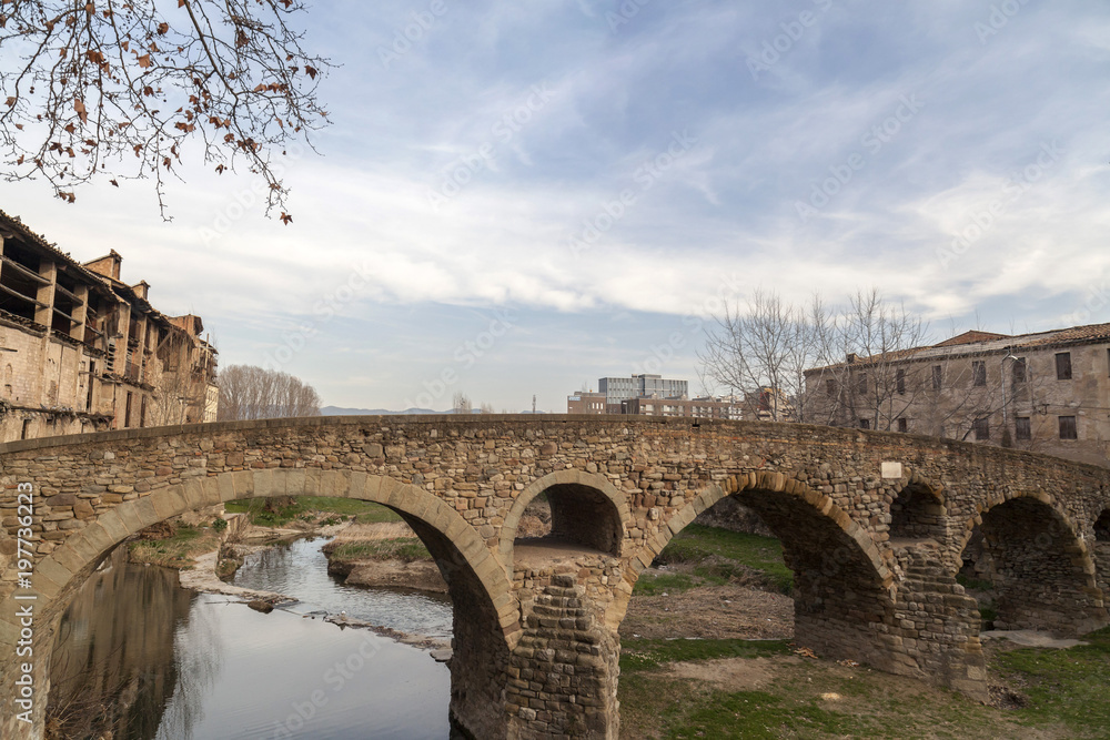 Ancient bridge, Pont de Queralt, Vic, province Barcelona,Catalonia, Spain.