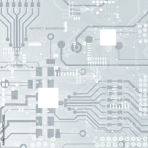 Vector circuit board illustration. Abstract technology. Microchip background.