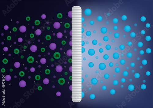 air filter with bacteria and dust vector