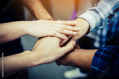 Start up Business People Teamwork Cooperation Hands Together