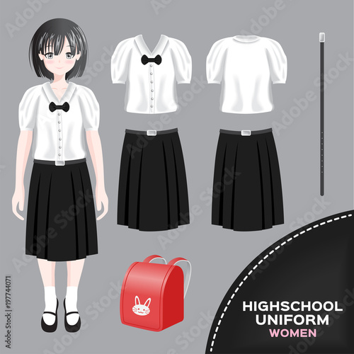 asian women university and high school uniform set / Thai