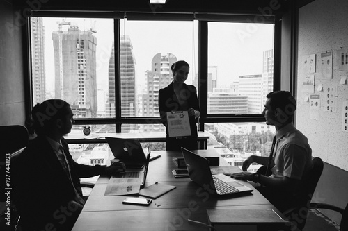 Group of business people having a meeting