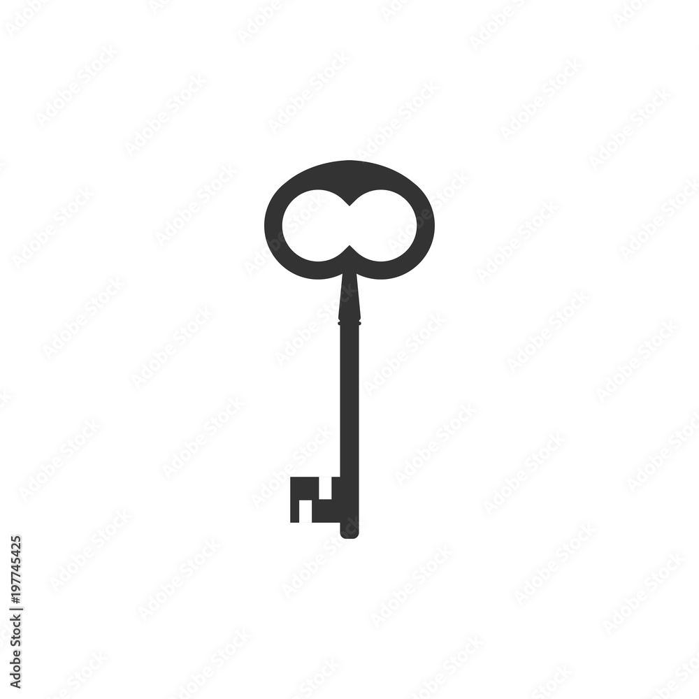 Key icon. Vector illustration, flat design. Key icon. Vector illustration, flat design.