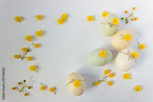 Ornamented easter eggs. Holiday background. Easter concept.