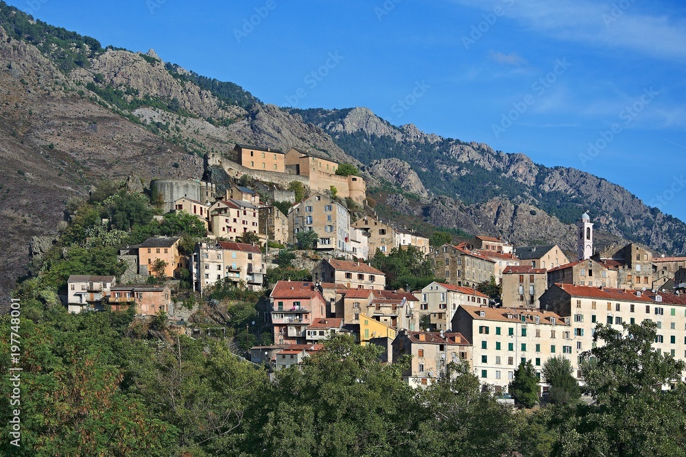 Corsica-a view of the citadel in Corte