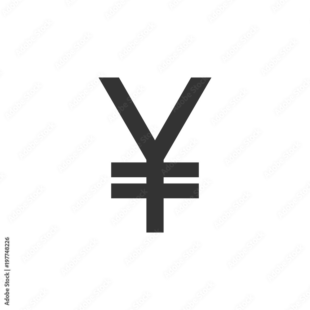 Yuan, yen sign. Flat design. Vector illustration. Yuan, yen sign. Flat design. Vector illustration.
