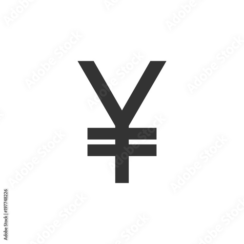 Yuan, yen sign. Flat design. Vector illustration.