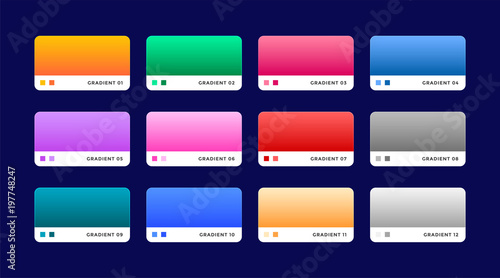 set of 12 web gradients set