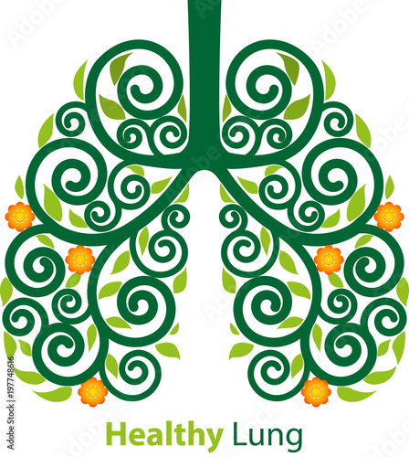 Vector illustration, healthy lung for healthy life symbol