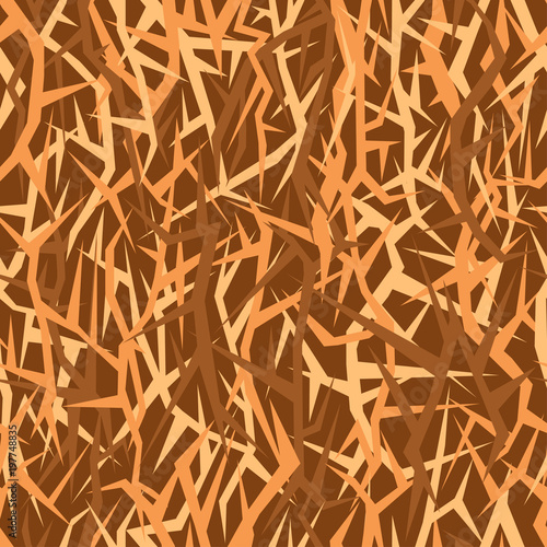 Seamless acute-angled texture for army uniforms. Version - Autumn forest
