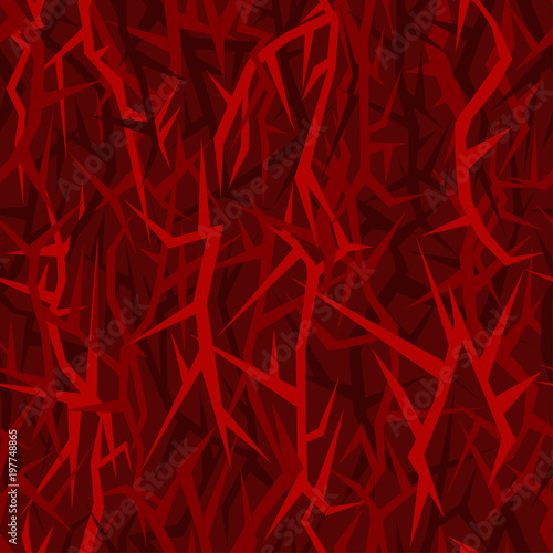 Seamless acute-angled texture for military uniform. Version - Red Forest