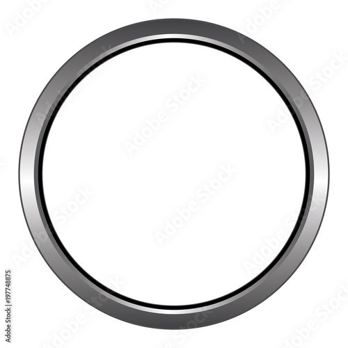 Metal/steel ring/circular icon. Isolated on white