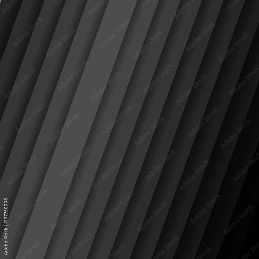 Obraz premium Inclined vector strips with shadow Abstract dark background pattern with diagonal stripes from gray to black color Contemporary graphic design cover geometric pattern with lines banner pattern Vector