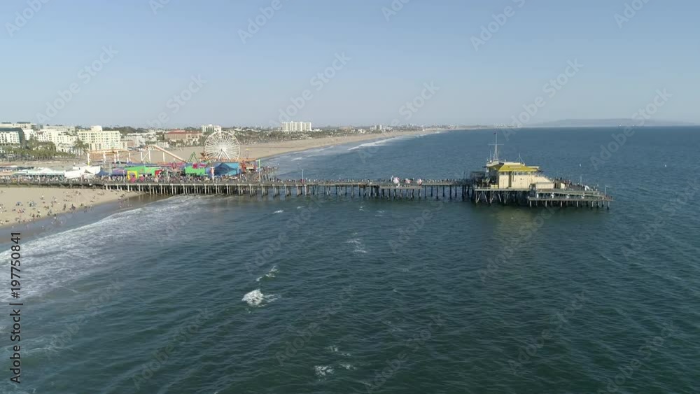 Aerial view of Santa Monica Pier and the ocean Aerial view of Santa Monica Pier and the ocean