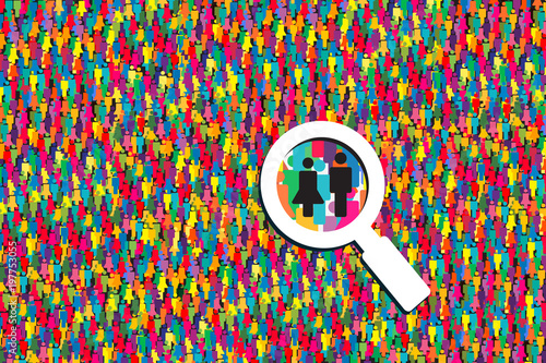 Magnifying looking for people