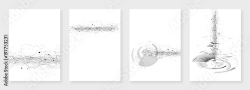 Minimal brochure templates. Abstract digital texture on white. Technology sci-fi or medical concept, abstract vector design. Templates for flyer, leaflet, brochure, report, presentation, advertising