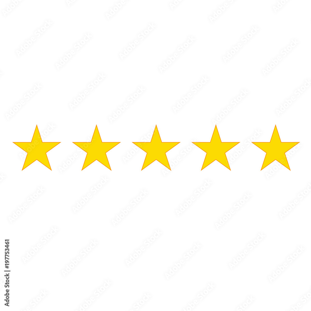 Rating Review icon - Flat design, glyph style icon - Yellow - obrazy, fototapety, plakaty 