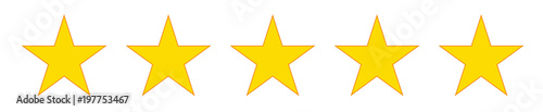 Rating Review icon - Flat design, glyph style icon - Yellow