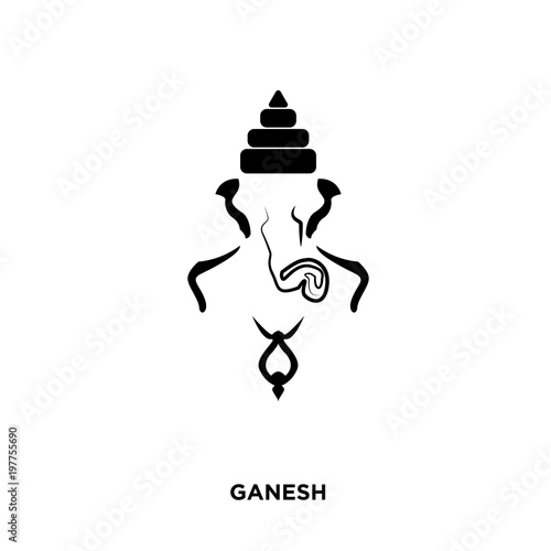 ganesh icon isolated on white background for your web, mobile and app design