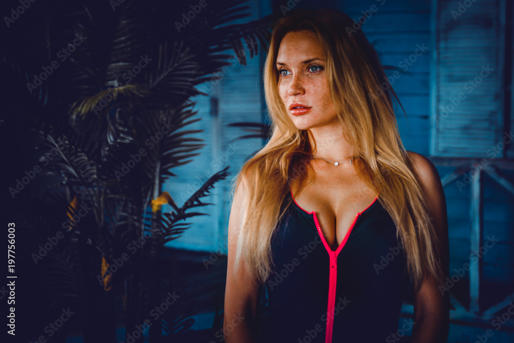 Beautiful girl posing in her summer house Beautiful girl posing in her summer house