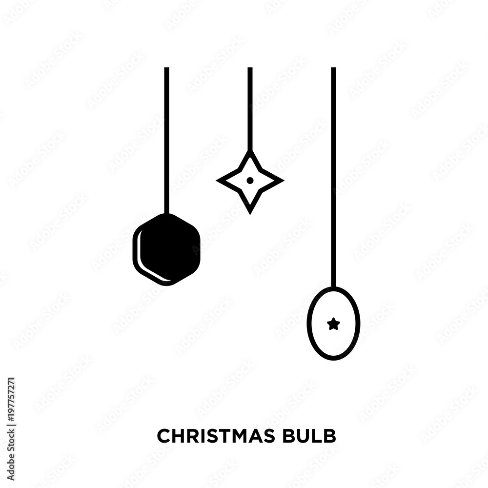 Naklejka premium christmas bulb icon isolated on white background for your web, mobile and app design