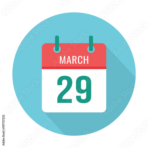 March 29 calendar icon flat. Reminder, date. Day of Legal Service Specialist in the Armed Forces of Russia