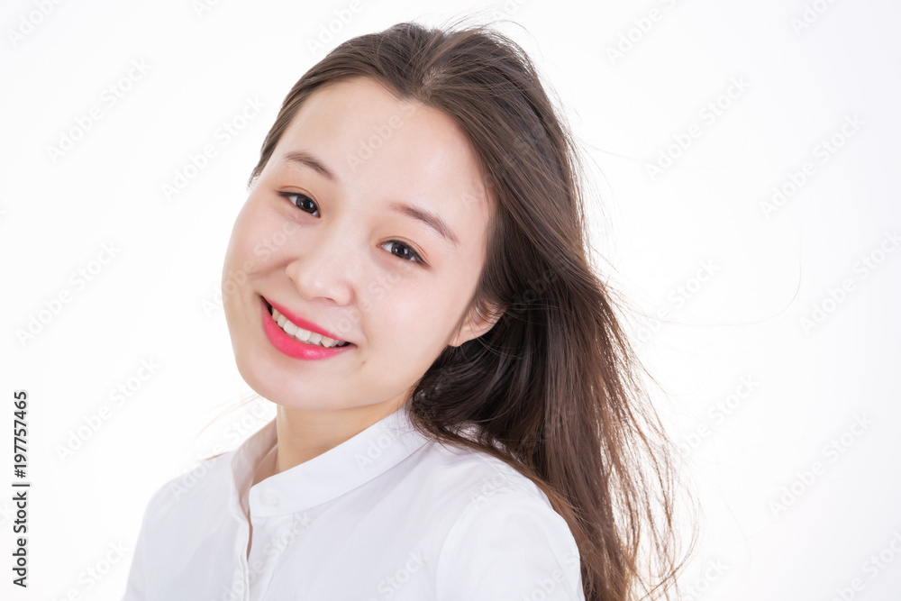 Portrait of Beautiful Business Woman Wearing White Shirt. Smiling Young Asian Business Woman. Portrait of Beautiful Business Woman Wearing White Shirt. Smiling Young Asian Business Woman.