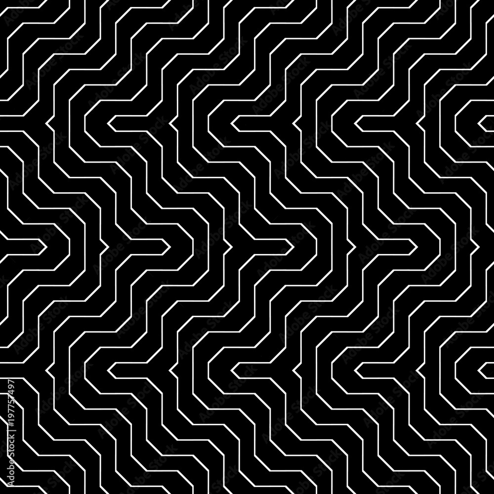 Obraz premium Design seamless monochrome zigzag pattern