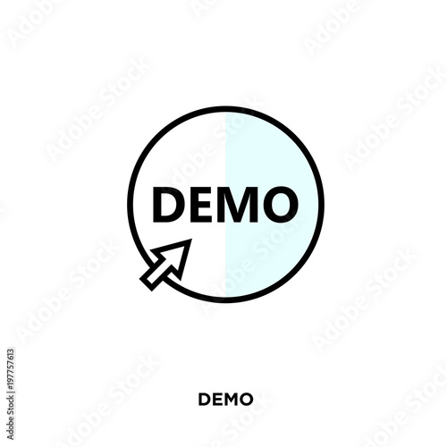 demo icon isolated on white background for your web, mobile and app design