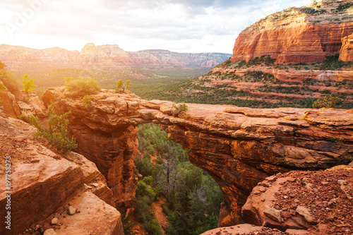 Travel in Devil's Bridge Trail, scenic view panoramic landscape, Sedona, Arizona, USA
